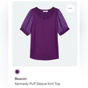 Stitch Fix Beacon Kennedy knit puff sleeve Purple top
